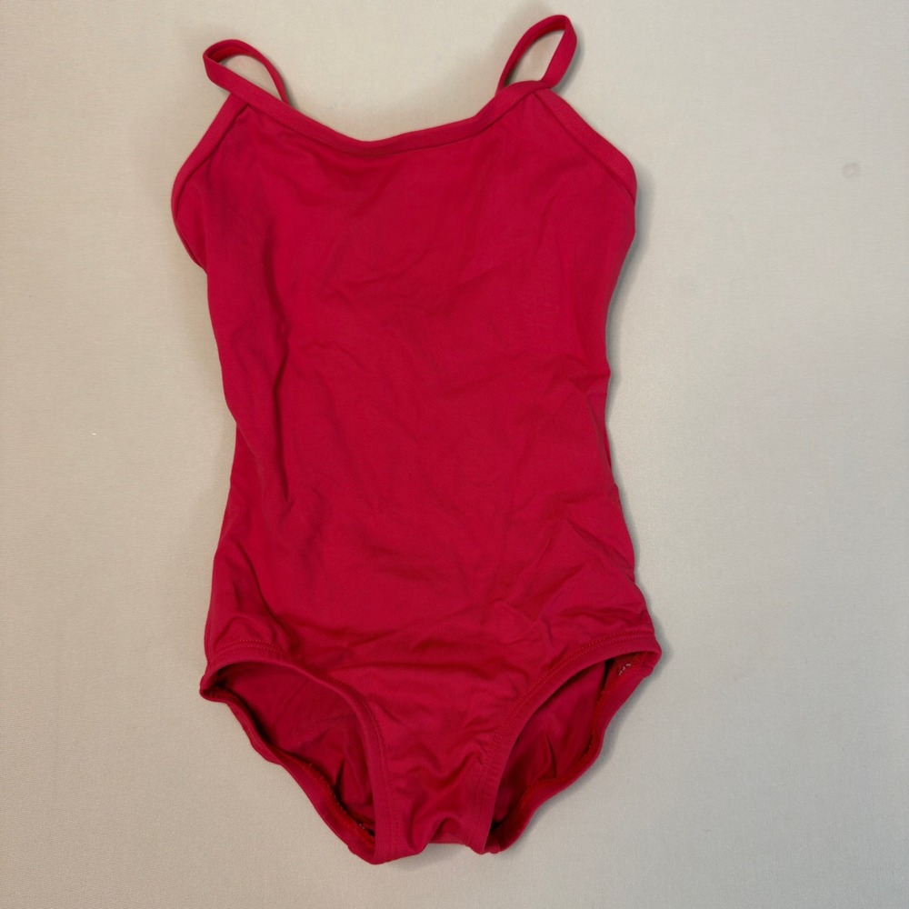 Body Wrappers Red Camisole Leotard Pro WEAR BWP024 Adjustable 4-6 G Like New